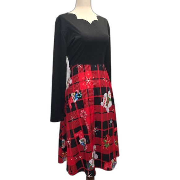 Scalloped V/Scoop Neck Holiday Party Dress Size XL - Picture 2 of 11